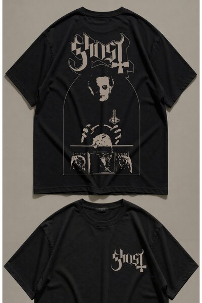 Fuddy Moda Unisex majica sa printom na leđima "Ghost Papa Emeritus Ritual", o...