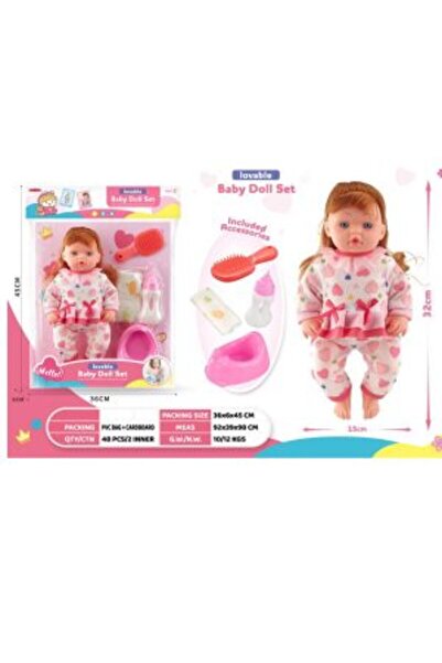 CasaDesteapta.ro Toy Top Bottom Set Baby Doll 32cm with care accessories