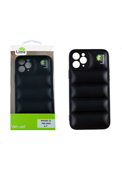 Lime&co Lime Bumpy Puffer Πίσω Θήκη Σιλικόνης με Λουράκι Μαύρο (iPhone 12 Pro...