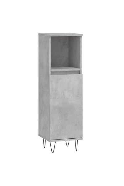 vidaxl Dulap de baie, gri beton, 30x30x100 cm, lemn prelucrat