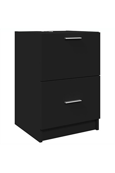 vidaxl Sink cabinet, black, 40x37x59 cm, processed wood