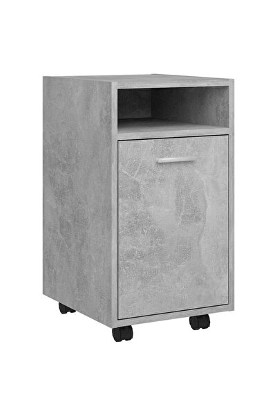 vidaxl Side cabinet with wheels, concrete grey, 33x38x60 cm, processed wood