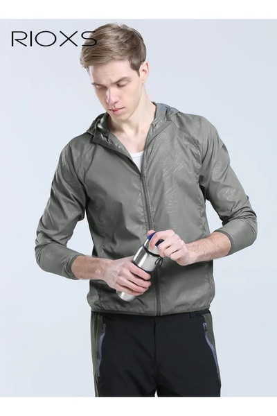 RIOXS Men's Upf 50+ UV Sun Protection Ice Silk Clothing Long Sleeve Breathabl...