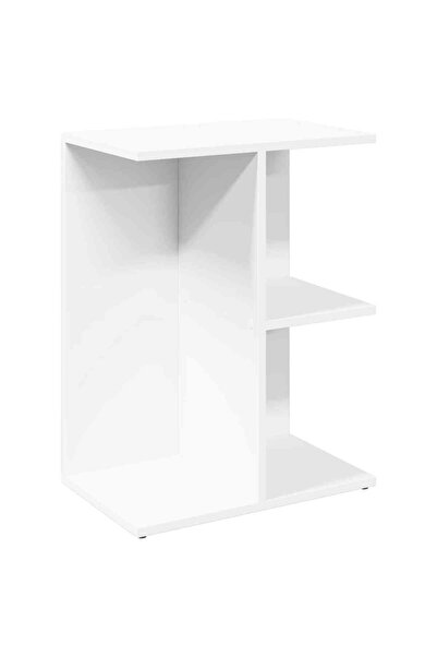 vidaxl Bedside table, white, 46.5x29x61 cm, composite wood