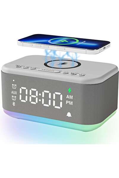 Arabest Alarm Clock Speaker Wireless Charger, Digital Alarm Clocks Bedrooms B...
