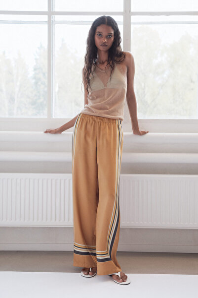 H&M Geniş Saten Pantolon