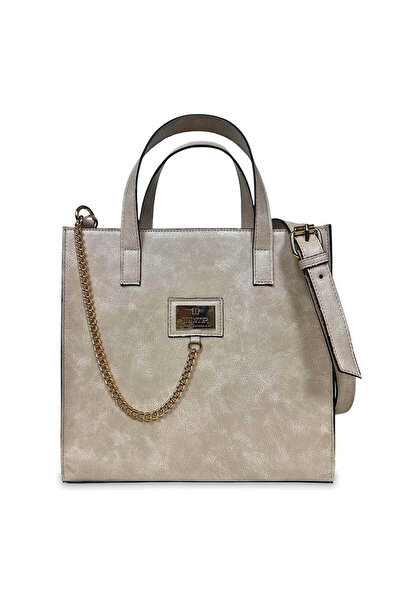 Hunter Solea Μπεζ Strict Tote Γυναικεία Τσάντα Ώμου
