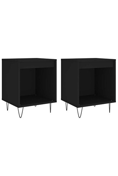 vidaxl Noptiere, 2 buc., negru, 40x35x50 cm, lemn compozit