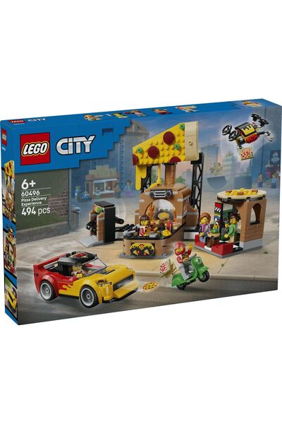 LEGO ®   Experiență de livrare de pizza în oraș cu vehicule - 60496