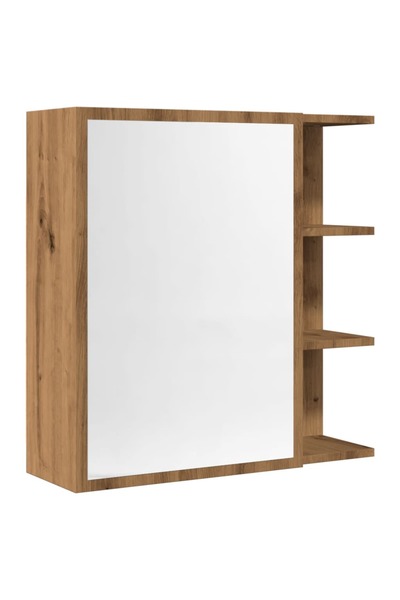 vidaxl Bathroom cabinet with mirror, handcrafted oak, 62.5x20.5x64 cm wood