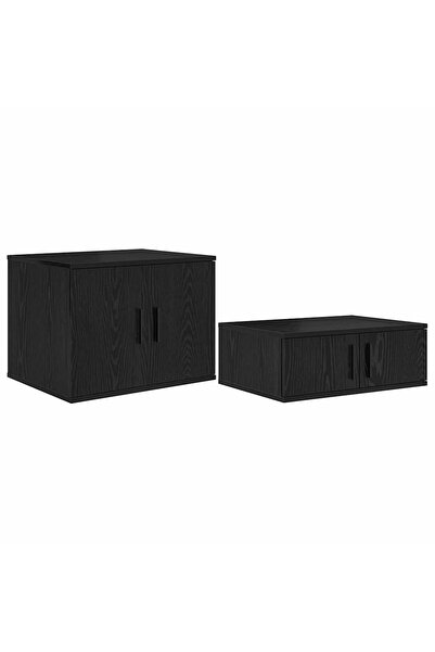 vidaxl Storage cabinet 2 pcs Black Oak 118 x 41 x 40 cm