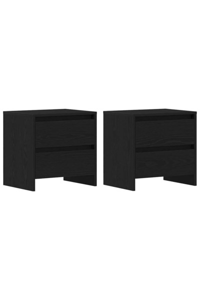 vidaxl Dulap de noapte cu sertar 2 pcs Stejar Negru 45 x 34 x 44,5 cm