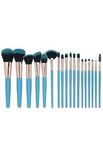 MIMO Set of 18 Blue Makeup Brushes - Makeup Brush Blue, 18 pcs
