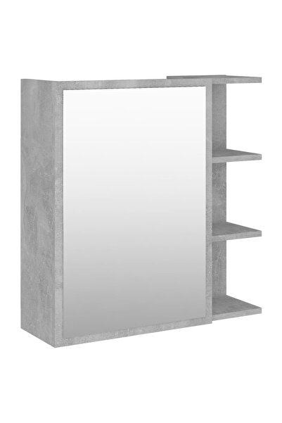 vidaxl Bathroom cabinet with mirror, concrete grey, 62.5 x 20.5 x 64 cm