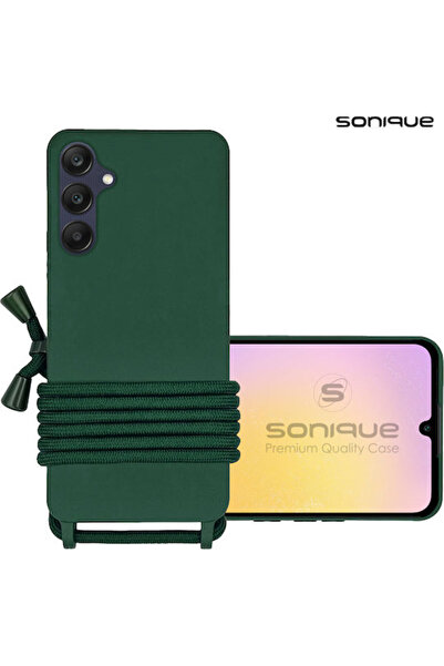 Other Sonique Dark Back Cover Silicone 0.5mm with Strap Green (Galaxy A25 5G)