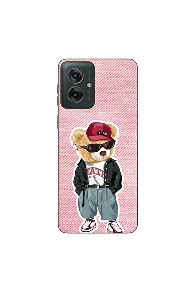OEM Case compatible with Motorola Moto G55 Silicone Gel Tpu Pattern Pink Jean...