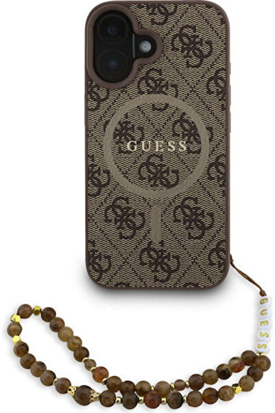 Guess Θήκη Πλάτης Συνθετικό Δέρμα / Δέρμα Καφέ (iPhone 16) Κωδικός: GUHMP16SP...