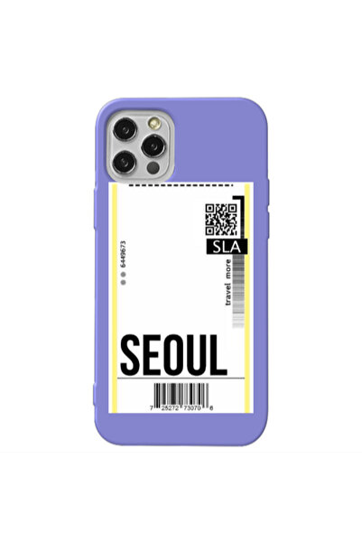 Other Apple iPhone 12 Pro Seoul Travel More Purple Colored Silicone TPU Θήκη