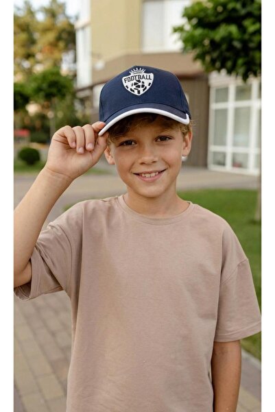 LAGRANZE 7-12 Years Old Boys' Football Themed Hat with Visor and Piping Detail
