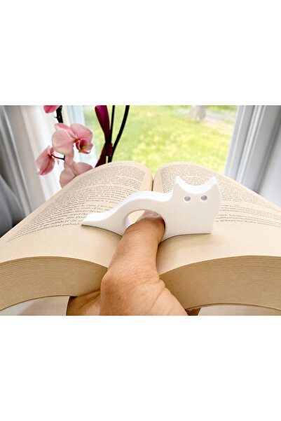 Snowy Home Kedi Tasarımlı Kitap Sayfa Tutucu – Tek Elle Okuma Aparatı