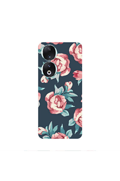 Other Honor 90 5G Purple roses Transparent Silicone TPU Θήκη