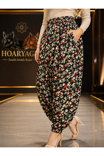hoaryage شالوار قروي أصيل 100% قطن فيسكوز بنقشة زهور وقصة مريحة للنساء مقاس 3...