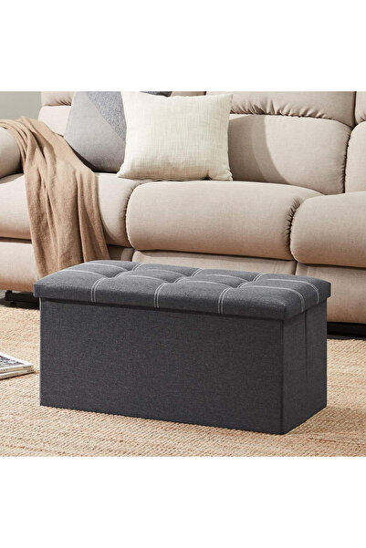 FLYPRO 30 inches Folding Ottoman, Ottoman with Storage Footrest Seat Support ...