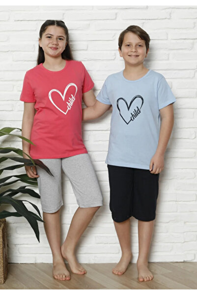 Serena Family-children pajamas, Cotton, short sleeves and 3/4 pants, pink