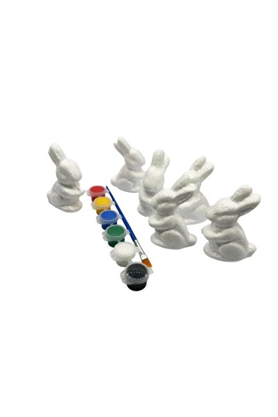 emc onshop Polystyrene Pasta Set for Watercolor Painting and Brush, 6 Bunnies