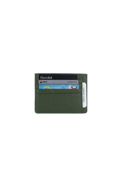 Posete Fagaras Terry Card Holder - Green, Genuine Leather Card Holder , Women...