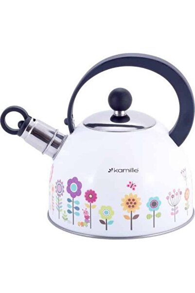 Kamille Ceainic din oțel inoxidabil multicolor de 1,8 L cu fluier