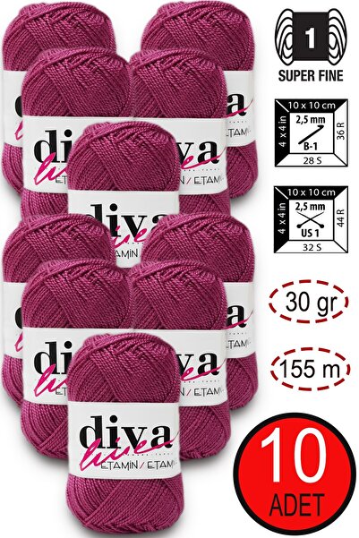 Diva İplik Diva Etamin 32 Trandafir uscat (Pachet de 10)