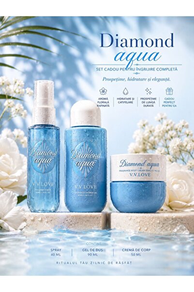 V.V LOVE Diamond Aqua – Set Cadou pentru Îngrijire Completă