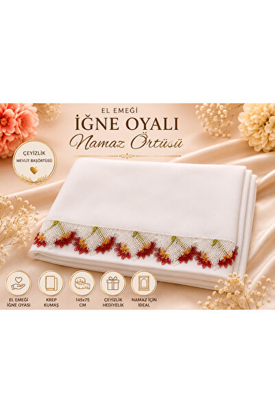 hoaryage Handcrafted Needle Embroidered Prayer Cover Dowry Cover Mevlit Heads...