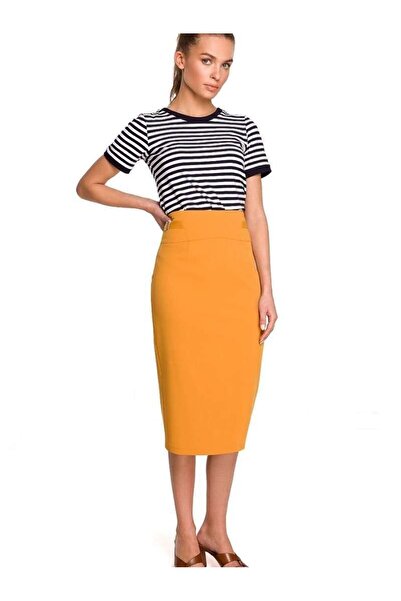 Stylove S297 Pencil Ψηλόμεση Midi Φούστα 163266 Yellow (S) - S