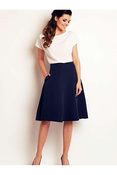 Awama Ψηλόμεση Midi Φούστα A256 58870 navy blue 58870