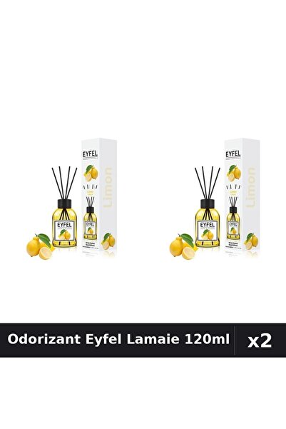 Eyfel Set 2 Odorizant Camera cu Betisoare Lamaie 120ml - Parfum Intens