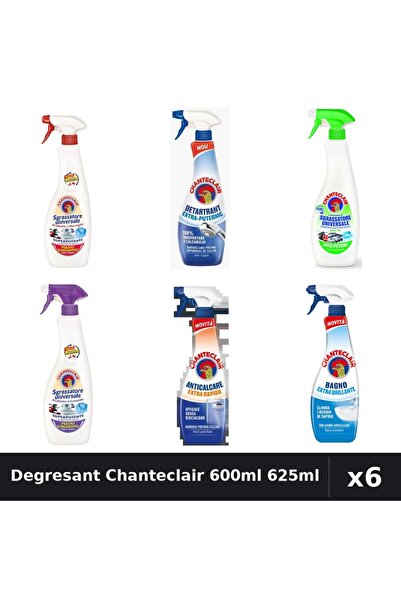 Chanteclair Set 6 Degresant Universal 600ml - 625ml Detartrant Anticalcar Mar...