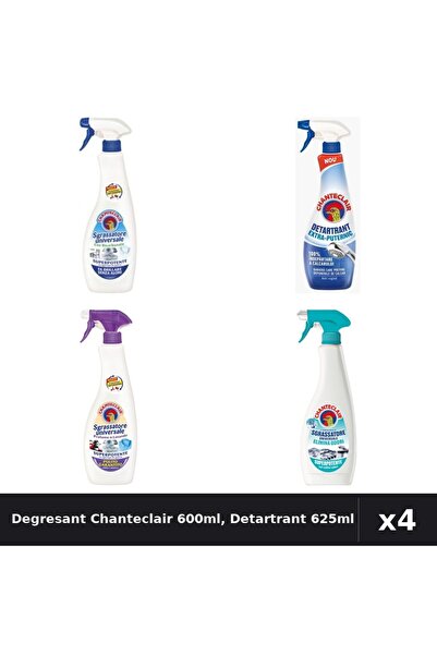 Chanteclair Set 4 Degresant Universal 600ml + Detartrant 625ml - Bicarbonat, ...