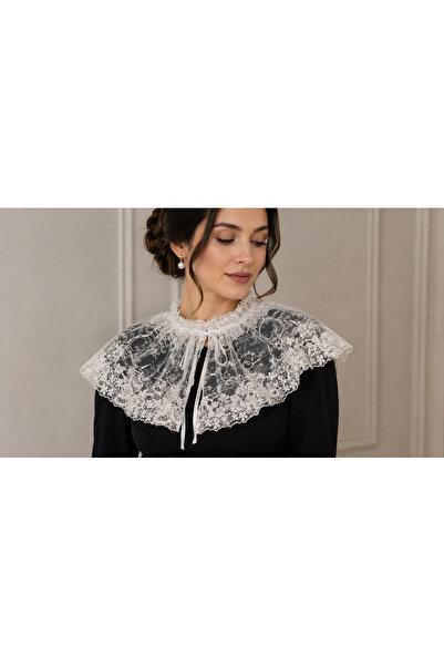 PL White Tulle Collar with Standard Tie