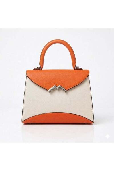 Generic Elegant Color Block Top Handle Handbag with Silver Accent Lock & Stru...