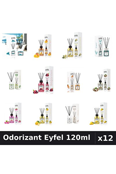 Eyfel Set 12 Odorizante Camera cu Betisoare - 12 Arome Asortate, Parfum Inten...
