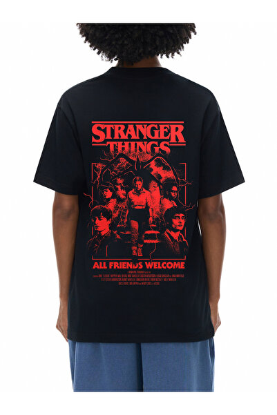 Mercher Club Stranger Things Relaxed T-Shirt %100 Pamuk, DTG