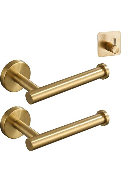 The Bros 2 Pack Brushed Gold Toilet Paper Holder, Stainless Steel Heavy Duty ...