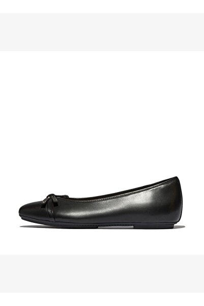 Fitflop Kadın Babet E3E-001 DELICATO GLITZ-BOW LEATHER BALLET Black