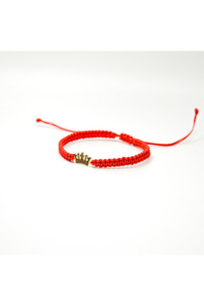 BLACK SWAN Bijoux Bratara cu snur reglabil din matase si coroana din aur 14K