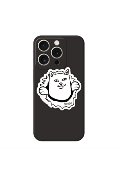 Other Apple Iphone 16 Pro White cat Black Colored Silicone TPU Θήκη