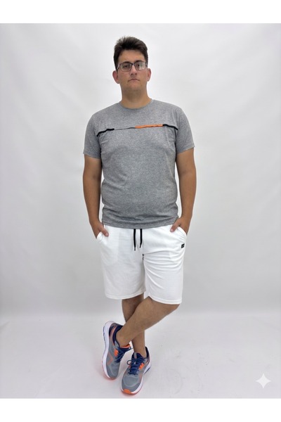 ANNEX Large Size Men's Shorts with Elastic Waist, Lace-Up and Pockets