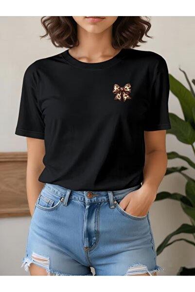 PAVRO Unisex Άνετο T-shirt με μικτό σχέδιο και στάμπα