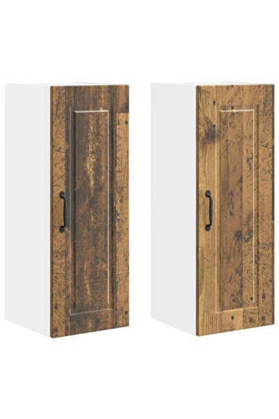 vidaxl Dulap de bucătărie cu raft 2 pcs Lemn vechi 30 x 31 x 80 cm